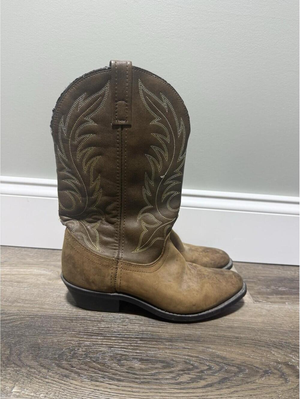 Laredo Kadi Women's Brown Distressed Leather Western Cowboy Boots 7.5